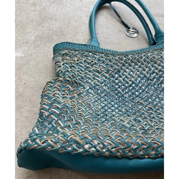 Vintage Style & Co. Sling Woven Blue Large Shoulder Bag Tote Women’s Purse - Picture 3 of 16
